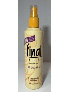 NEW Final Net Hairspray Extra Hold All Day Hold 8 fl oz Non-Aerosol NOS